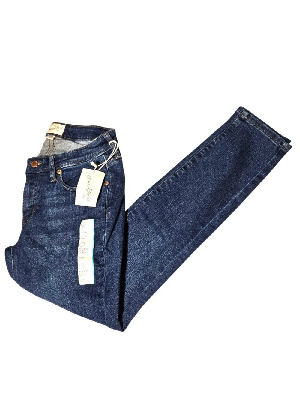 Universal Thread Mid Rise Curvy Skinny Jeans Womens Size 2 Short Medium Wash Den
